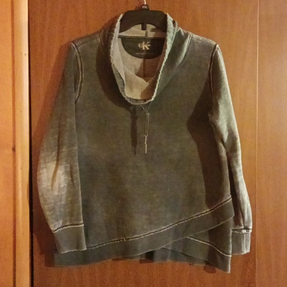 Calvin Klein Tops - CALVIN KLEIN Dark Grey Cowl Neck Sweatshirt Size Large